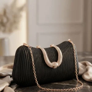 Black Fancy Clutch For Ladies P24444