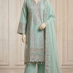 3 PC Embellished Cotton Suit PF613711