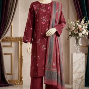 3 PC Embellished Cambric Suit PS613905